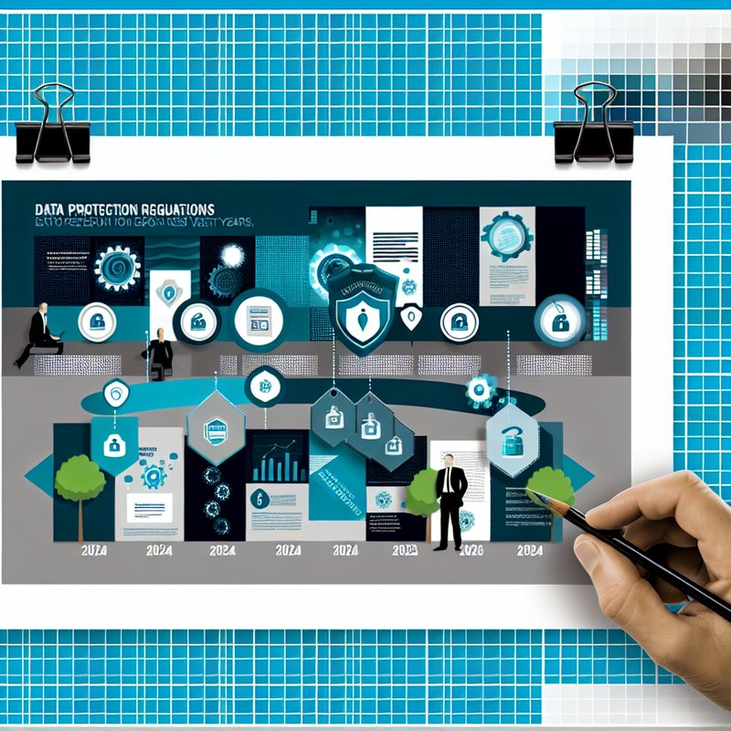 Gobernanza De Datos En La Era Digital - Un gráfico que muestra la evolución de las normativas de protección de datos en los últimos años, con énfasis en el año 2024.